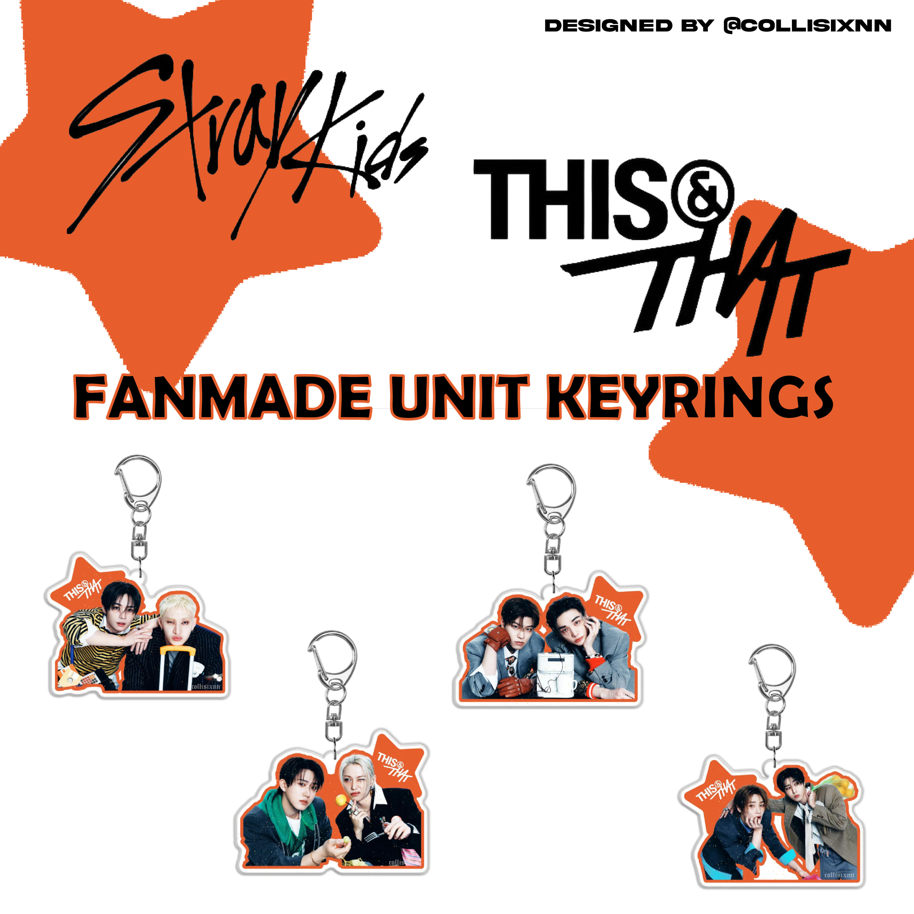 Stray Kids This & That glitter acrylic keyrings